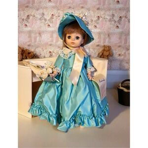 VTG MADAME ALEXANDER Lucinda 1535 13" Doll Aqua Blue‎ Dress Parasol Tag & Box